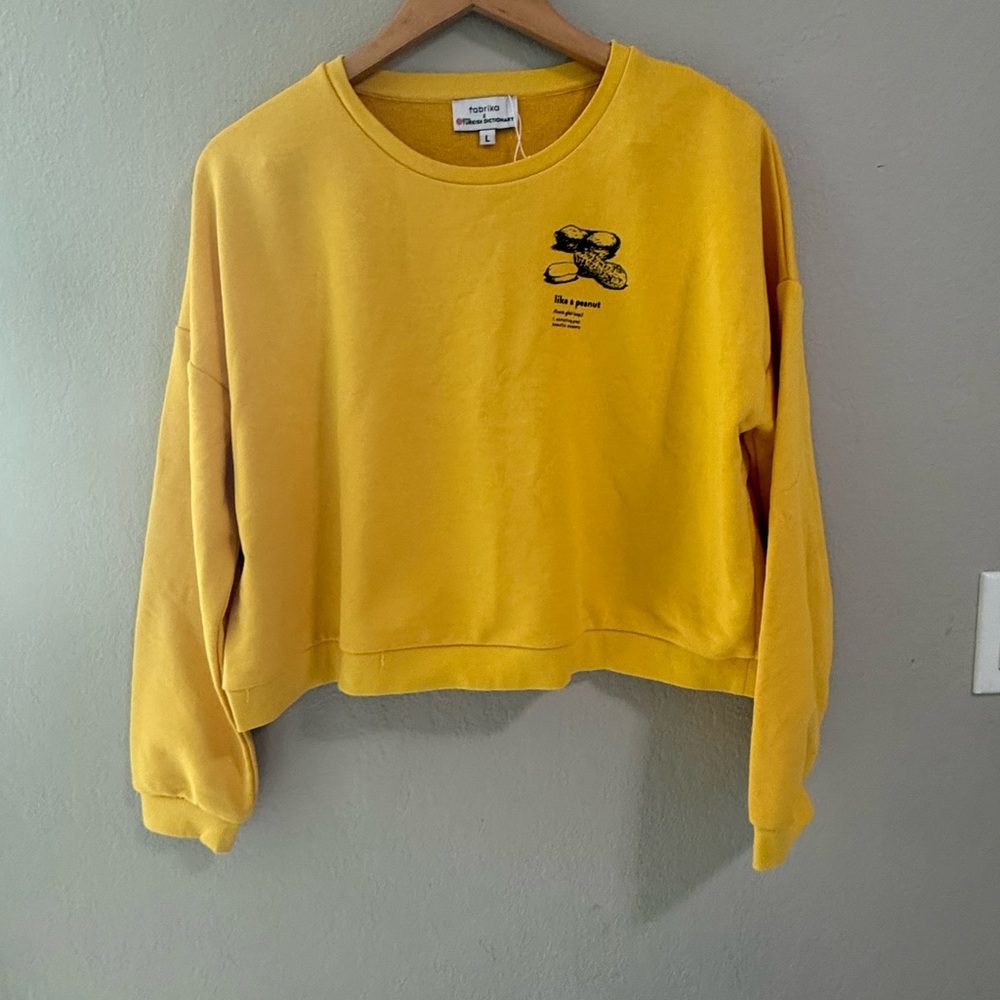 Fabrika x Turkish Dictionary Yellow “Like a Peanut” Sweatshirt Size L